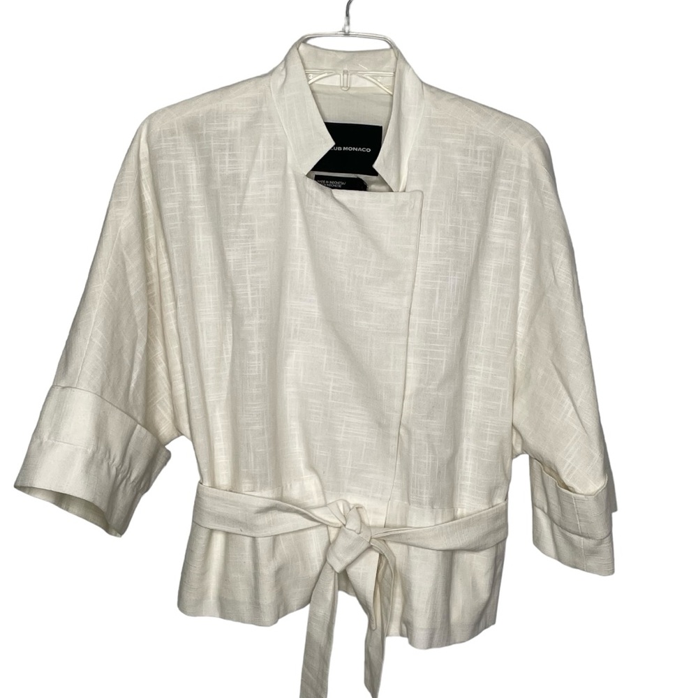 Club Monaco Sz S Off-White Kimono Sleeve Lined Jacket